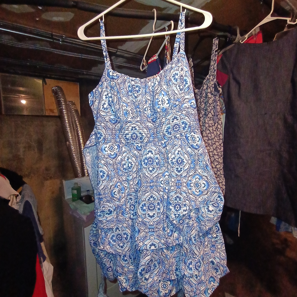 Dress Barn Blue and White Mini Dress